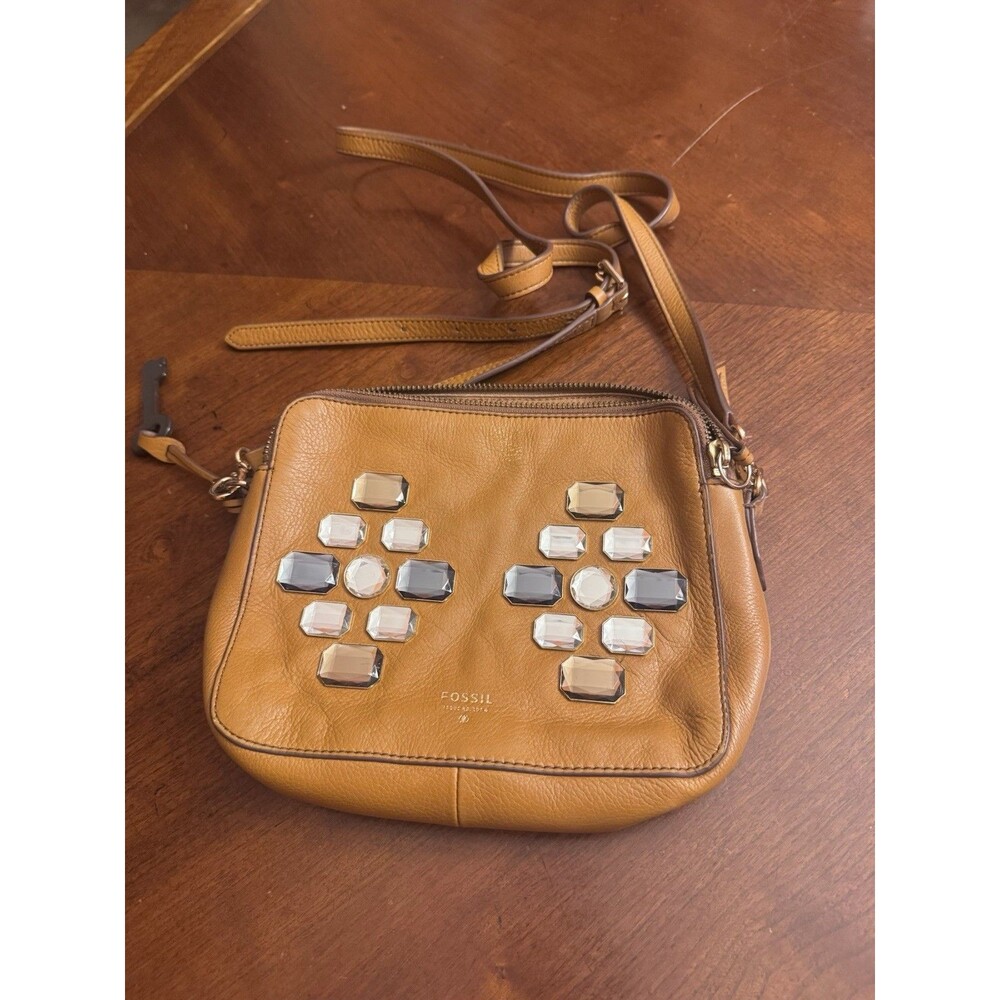 Vintage Fossil  Leather  studded Handbag  Satchel, CROSSBODY